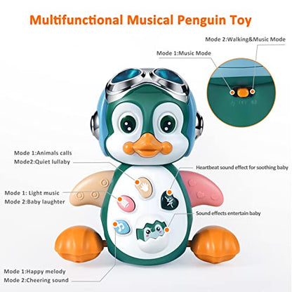 MOONTOY Musical Crawling Penguin Baby Toy