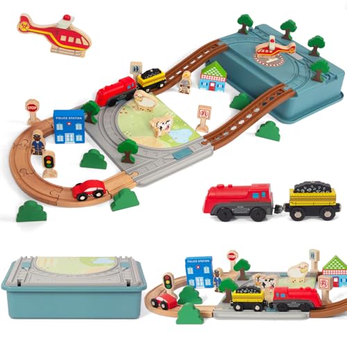 40 Piece Wooden Train Track Set