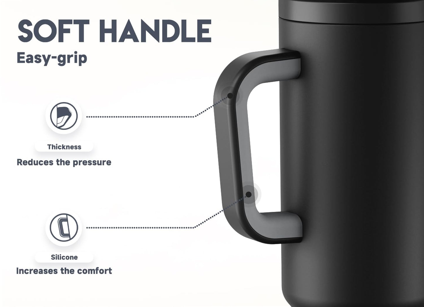 Meoky 50 oz Insulated Travel Mug with Lid