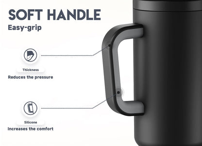 Meoky 50 oz Insulated Travel Mug with Lid