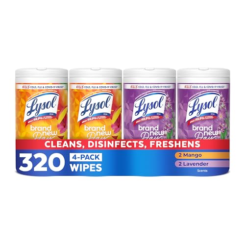 4 Pack Lysol Disinfecting Wipes Multi-Surface 80 Count
