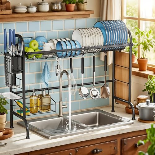 Over Sink Expandable Stainless Steel Dish Drying Rack