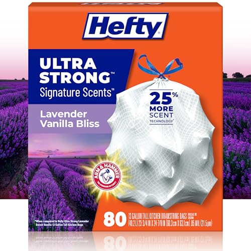 80 Count Hefty Ultra Strong Scented Kitchen Trash Bags