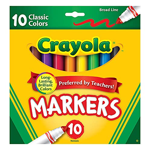 10 Count Crayola Broad Line Markers Set