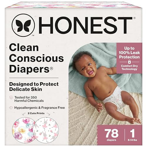 78 Count Honest Company Hypoallergenic Baby Diapers