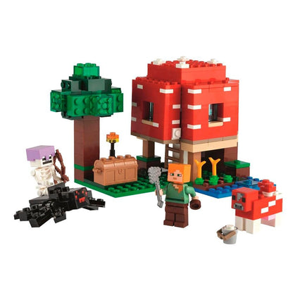 LEGO Minecraft The Mushroom House Set, 21179 Building Toy for Kids Age 8 Plus, Gift Idea with Alex, Mooshroom & Spider Jockey Figures