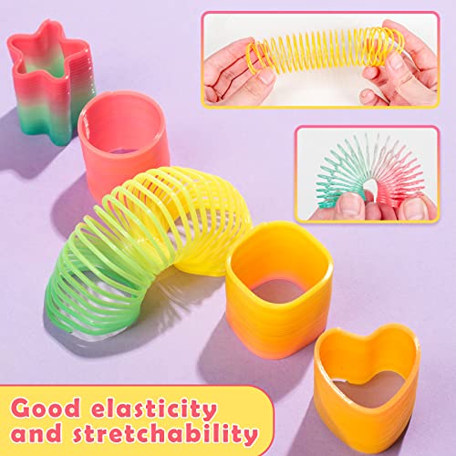 JOHOUSE Mini Magic Springs, 36PCS Rainbow Platic Coil Spring Toy, Fidget Stress Coil Mini Bulk Toys for Birthday Classroom Prizes and Party Favors Small Toys Gifts