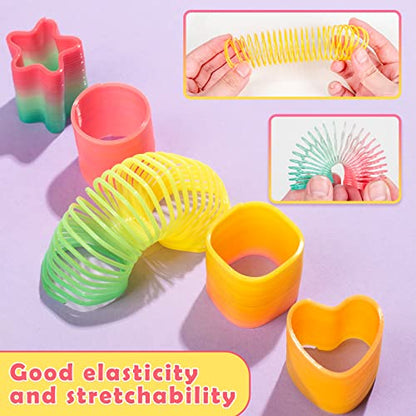 JOHOUSE Mini Magic Springs, 36PCS Rainbow Platic Coil Spring Toy, Fidget Stress Coil Mini Bulk Toys for Birthday Classroom Prizes and Party Favors Small Toys Gifts