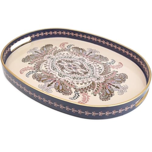 Oval Plastic Serving Tray with Handles