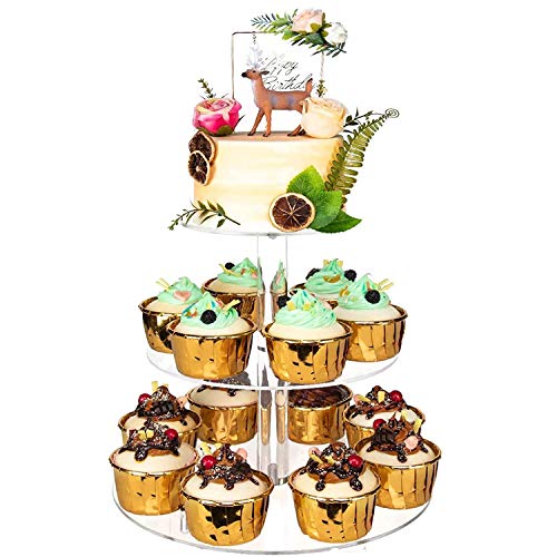 3 Tier Acrylic Round Cupcake Stand Tower