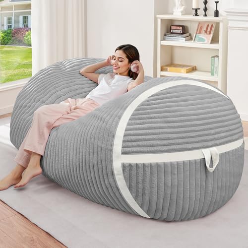 4FT Memory Foam Faux Fur Bean Bag Chair