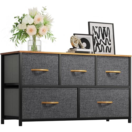 5 Drawer Fabric Dresser Storage Tower Organizer Unit