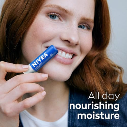 NIVEA Moisturizing Must-Haves Skin Care Set, Essentially Enriched Hand Cream with Almond Oil and Shea Butter, 2.6 Oz Tube (Pack of 2) + Moisture Lip Care Lip Balm, 0.17 Oz Stick (Pack of 2)