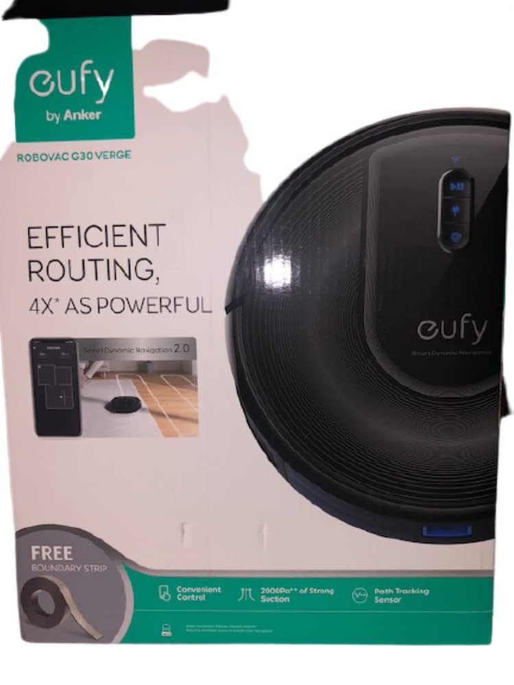 eufy RoboVac G30 Verge, Robot Vacuum with Home Mapping, 2000Pa Suction, Wi-Fi, Boundary Strips, for Carpets and Hard Floors