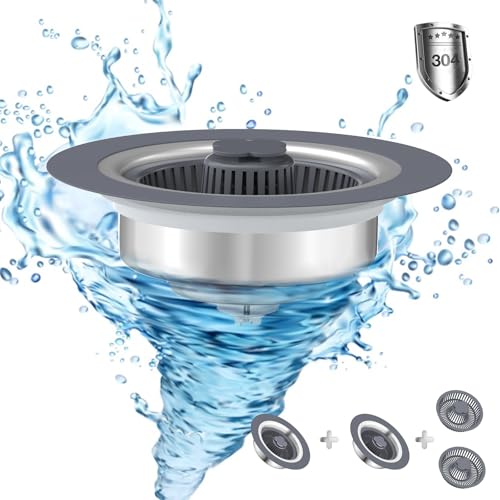 2 Pack Kitchen Sink Drain Strainer and Stopper Set