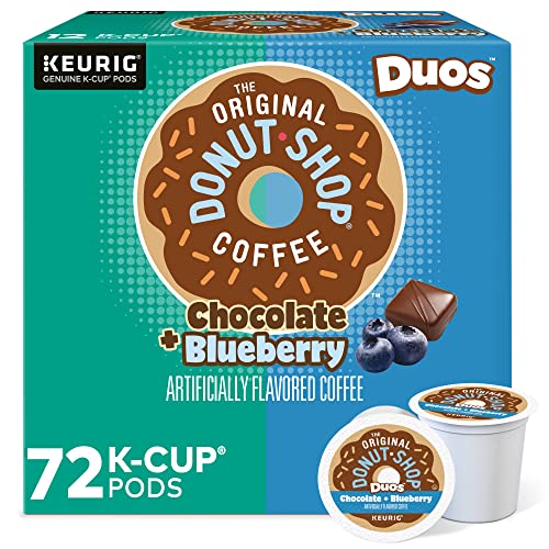 The Original Donut Shop Duos Chocolate Blueberry Coffee, Keurig Single-Serve K-Cup Pods, 72 Count (6 Packs of 12)