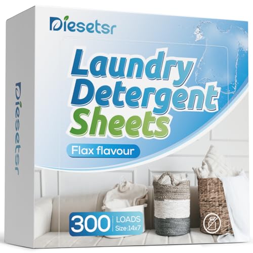 Diesetsr Laundry Detergent Sheets 300 Loads Laundry Sheets Detergent,Travel Laundry Detergent Sheet,Laundry Sheets ECO-friendly Plastic-Free,Clothes Washing Detergent Soap Sheets-Fresh Linen