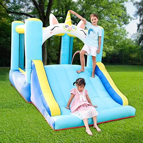 Meland Bounce House - Unicorn Inflatable Bouncer with Slide Plus Heavy Duty Blower, Jump Castle for Kids Toddlers Family Bouncy Playhouse for Indoor Outdoor Backyard Party