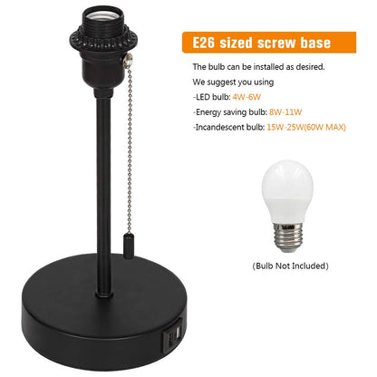 JS NOVA JUNS Table Lamps Set of 2, Bedside Lamps with Dual USB Quick Charging Ports, Desk Lamps with Metal Base White Fabric Lamp Shade for Bedroom Living Room Study Room Office Dressing Room
