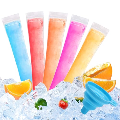 300 Count Disposable Ice Popsicle Mold Bags with Funnel