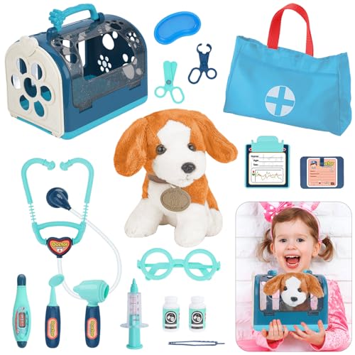 Kids Vet Doctor Kit with Dog Toy & Cage