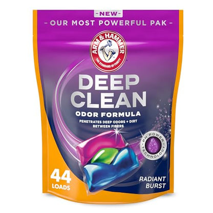 ARM & HAMMER Deep Clean Odor Formula Laundry Detergent Power Paks, 44 ct.