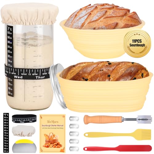Sourdough Starter Kit with Jar and Proofing Baskets