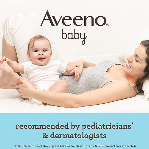 Aveeno Baby Daily Moisture Body Lotion for Sensitive Skin, Hypoallergenic Moisturizing Baby Lotion with Nourishing Oatmeal to Deeply Moisturize Baby's Skin, Fragrance-Free, 8 fl. oz