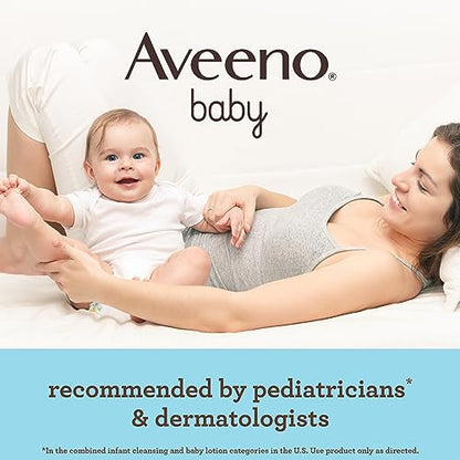 Aveeno Baby Daily Moisture Body Lotion for Sensitive Skin, Hypoallergenic Moisturizing Baby Lotion with Nourishing Oatmeal to Deeply Moisturize Baby's Skin, Fragrance-Free, 8 fl. oz