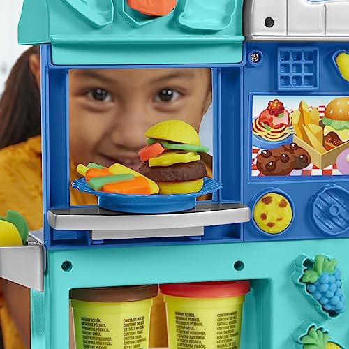 Play-Doh Kitchen Creations Busy Chef's Restaurant Playset, 2-Sided Play Kitchen Set, Preschool Cooking Toys, Kids Arts & Crafts, Ages 3+