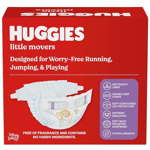 Huggies Size 4 Diapers, Little Movers Baby Diapers, Size 4 (22-37 lbs), 140 Ct (2 Packs of 70)