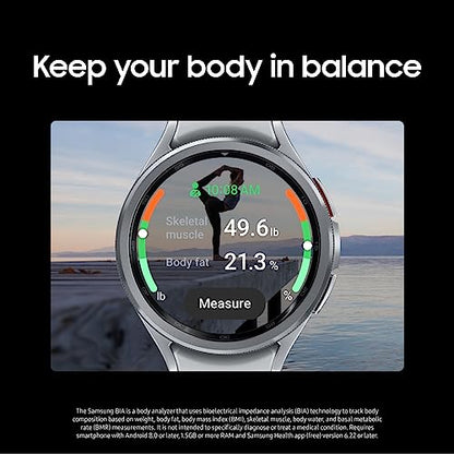 SAMSUNG Galaxy Watch 6 Classic 47mm LTE Smartwatch, Rotating Bezel, Fitness Tracker, Personalized HR Zones, Advanced Sleep Coaching, Heart Monitor, BIA Sensor, Health Insights, US Version, Silver