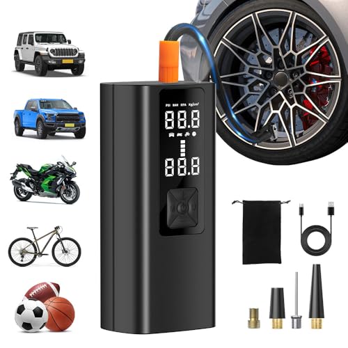 Portable Tire Inflator Air Compressor with LED Gauge