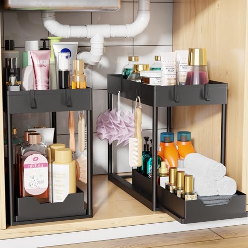 2 Pack Under Sink Sliding Storage Organizer