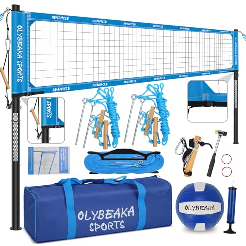 Outdoor Volleyball Net Set with Ball and Boundary Lines