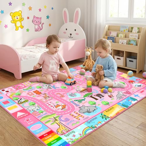 Educational Alphabet Numbers Kids Playroom Rug