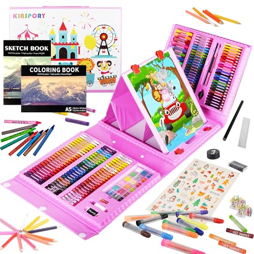 290 Piece Kids Art Set with Double-Sided Easel