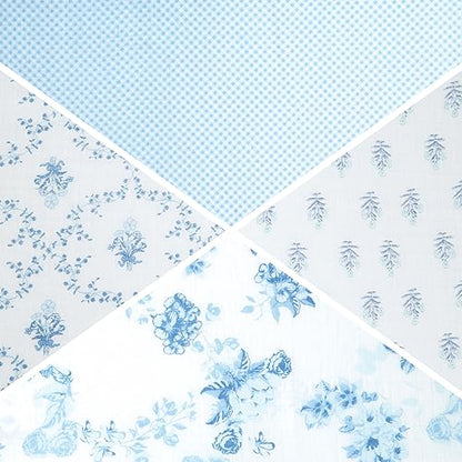 Delta Children 100% Cotton Muslin Baby Receiving Blankets for Girls and Boys – 47x47 Inches (Pack of 4), Blue Botanicals