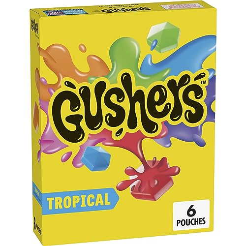 6 Pack Gushers Tropical Fruit Flavored Snacks 4.8 oz