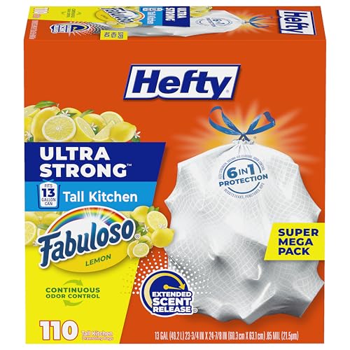 110 Count Hefty Ultra Strong 13 Gallon Trash Bags