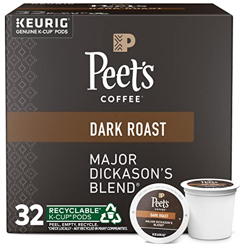 32 Count Peet's Coffee K-Cup Pods Dark Roast