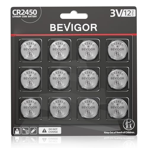 12 Pack CR2450 3V Lithium Coin Batteries