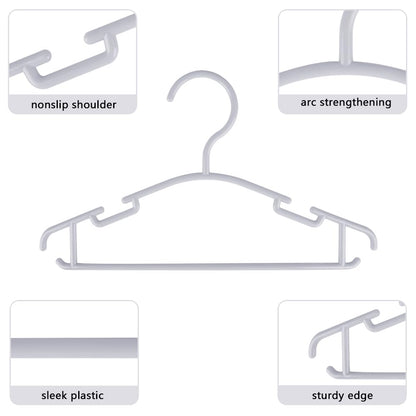 Plastic Baby Clothes Hangers - Kids Hangers for Closet Baby Hangers for Boys and Girls Closet Gray Child Hanger for Clothing Pants Coats 60 Pack