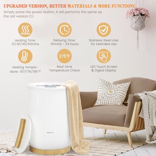 Keenray Upgraded Towel Warmer Bucket, Large Towel Warmer with 3 Heating Modes, Heat Time 30/45/60 Min Adjustable and Up to 24 Hour Delay Timer, Towel Heater for Oversize Bathrobes Blankets, CL1Plus