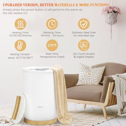 Keenray Upgraded Towel Warmer Bucket, Large Towel Warmer with 3 Heating Modes, Heat Time 30/45/60 Min Adjustable and Up to 24 Hour Delay Timer, Towel Heater for Oversize Bathrobes Blankets, CL1Plus