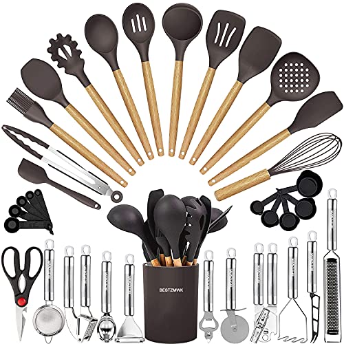 35 Piece Silicone and Wood Cooking Utensil Set