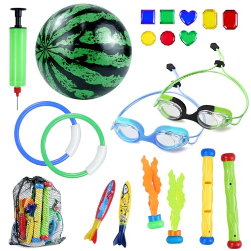 21 Pack Pool Diving Toys Set with Goggles