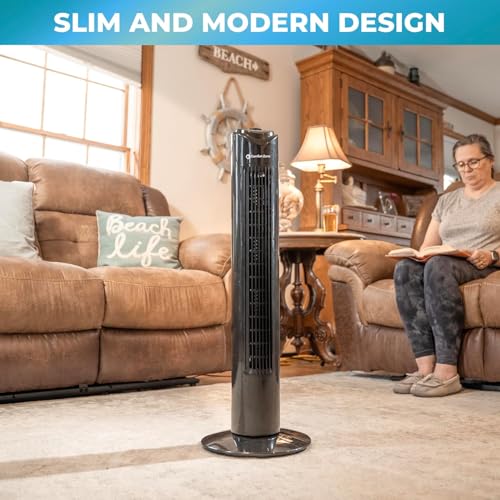 Comfort Zone 32" Bladeless Tower Fan, 3 Speeds