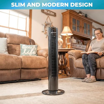 Comfort Zone 32" Bladeless Tower Fan, 3 Speeds