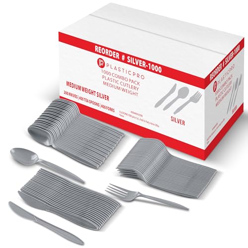 1000 Piece Plasticpro Disposable Cutlery Combo Set